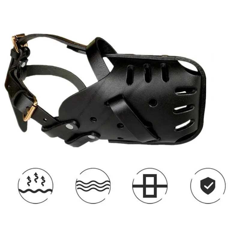 Leather Pet Dog Basket Muzzles German Shepherd Doberman Anti Bite Dog Mouth Cage Dog Training Defense Masks for Small/Large DogsL240725