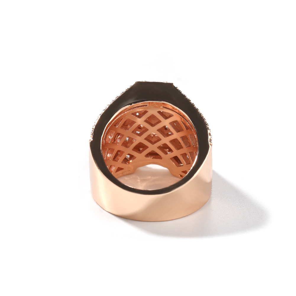Hip Hop Custom A-Z Lettes Ring 18K Real Gold Plated TopBling 5A T Zircon Jewelry