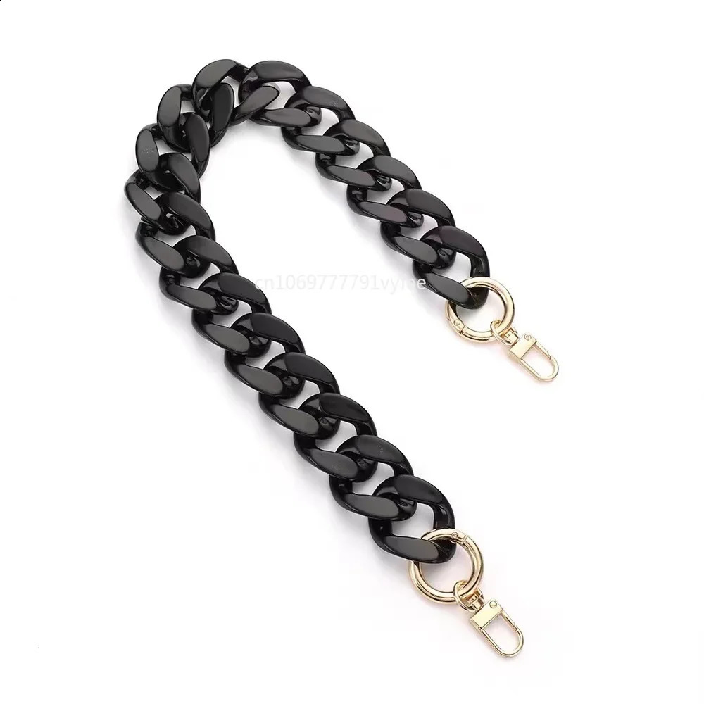 Large Flat Chain Strap Acrylic Clear Chain Handbag Strap Replacement Purse Clutches Handles for Handbags DIY Crafts 240725