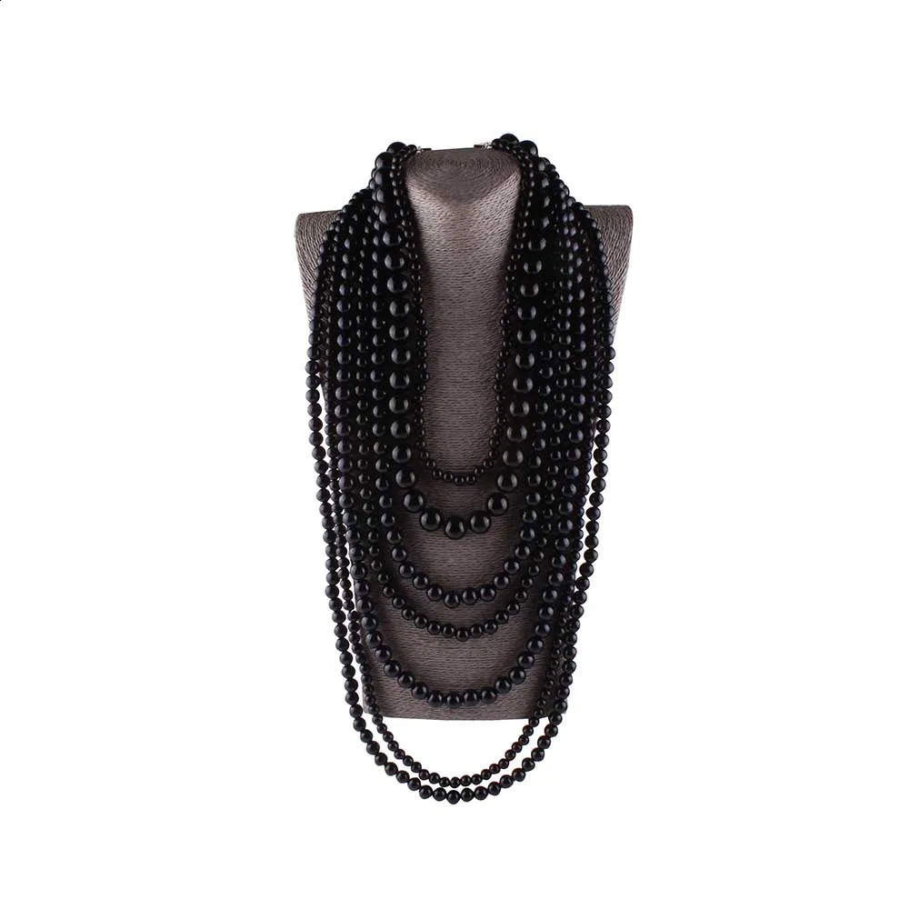 JIOFREE big beads Simulated Pearl Necklace multi layer necklace Statement Necklace women Bohemian party women jewelry 240719bj
