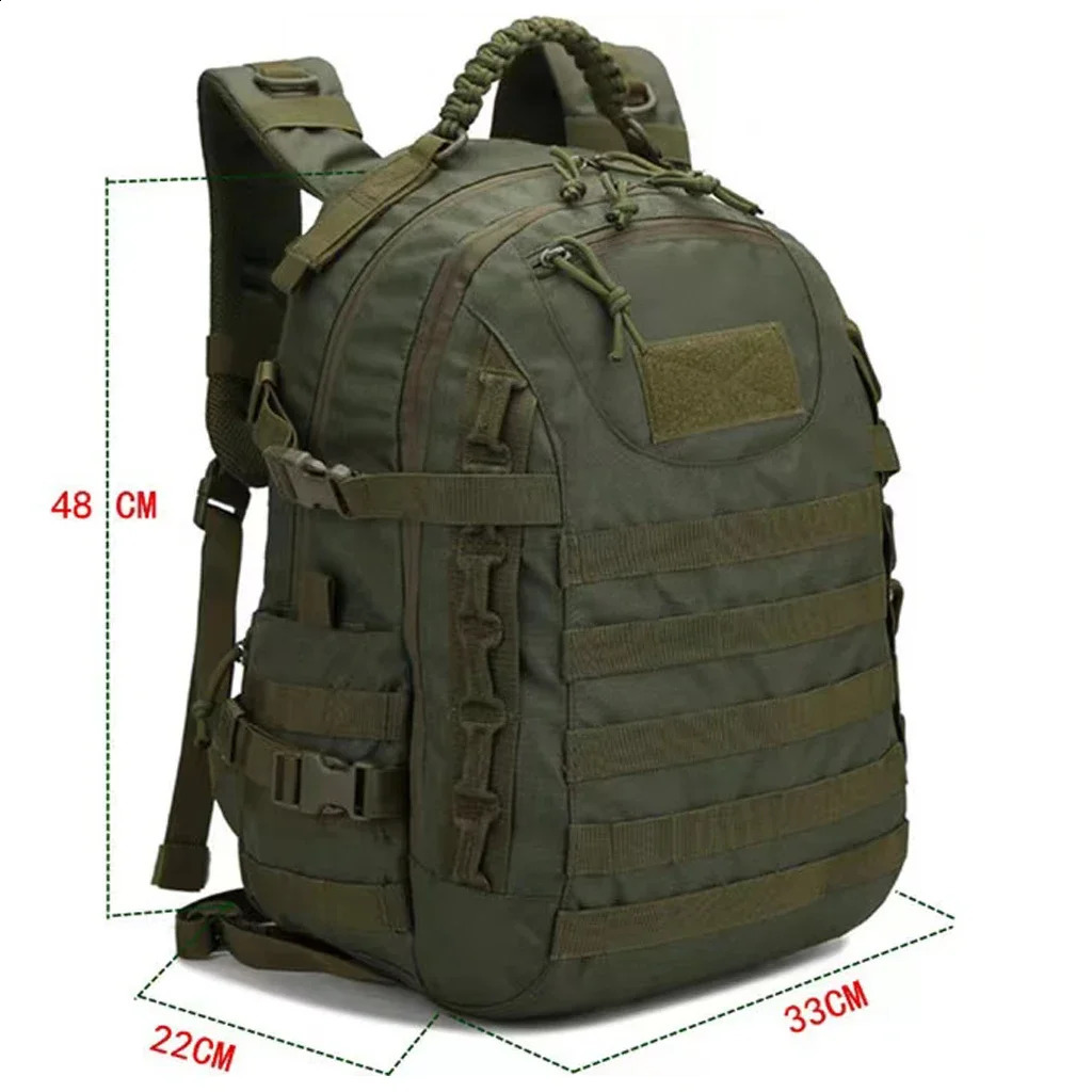 35L 1000D Nylon Camping Backpack Waterproof Trekking Fishing Hunting Bag Outdoor Tactical Molle Climbing Rucksack Bags Backpacks 240724