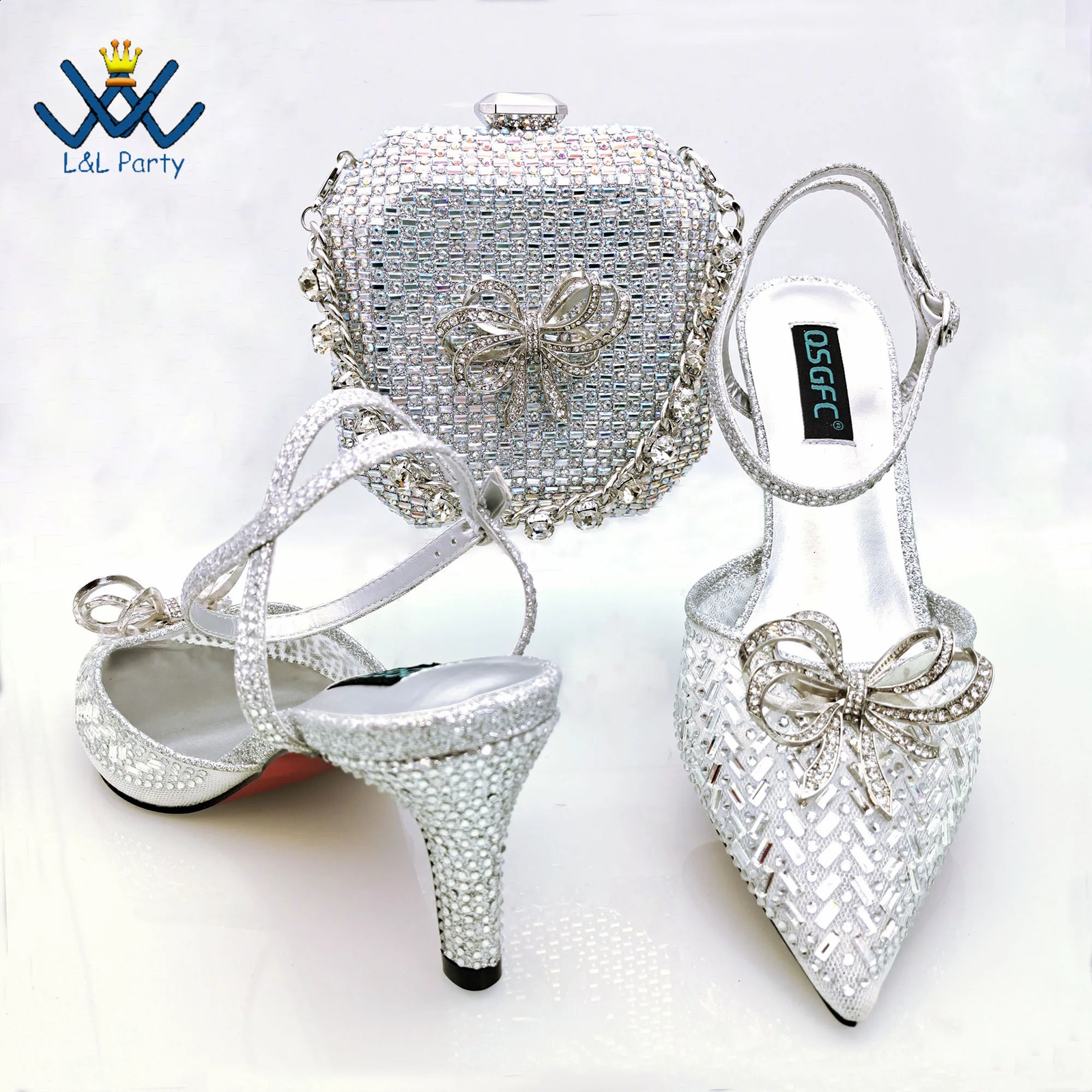 Arrivals Nigerian Women Shoes and Bag Set in Dark Purple Color Matur Style Pumps for Wedding Party 240724