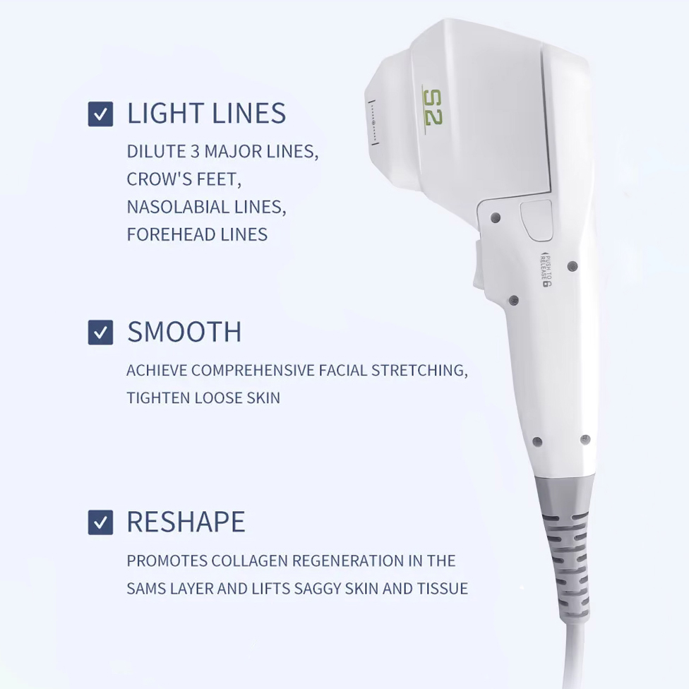 Advanced HIFU Beauty Machine Effective Skin Tightening Face Lifting Smas Wrinkle Reduction High Intensity Focused Ultrasound 2 Handles Instrument