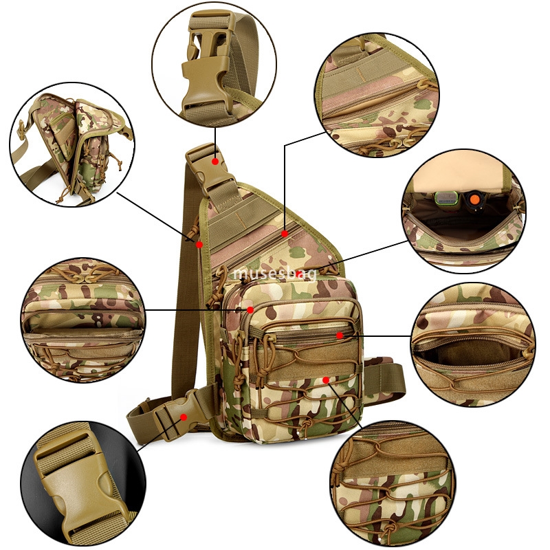 New sports outdoor tactical army camouflage chest bag crossbody bag riding travel hanging bag manufacturers directly supply