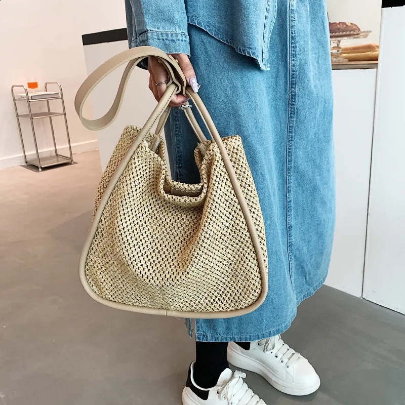 Beach Bags Womens Summer Bag Beach Bags Tote Handbag Handmade Woven Straw Shoulder Purses women bag 240724