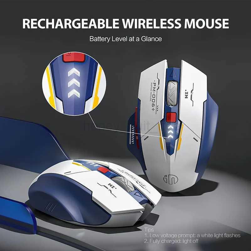 INPHIC F9 Wireless Mouse Rechargeable Silent Office Mouse Power Display Computer Notebook 2.4G Universal Portable Mecha VersionM240725