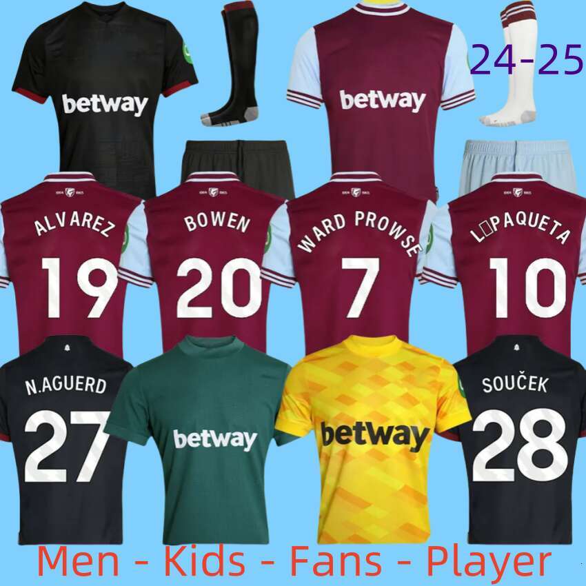 24 25 wEsT HaMs Soccer Jersey Final Prague 2024 BOWEN RICE SCACA 2025 Football Shirts UnITeDS BENRAHMA LANZINI FORNALS ANTONIO PAQUETA Men Kids kit