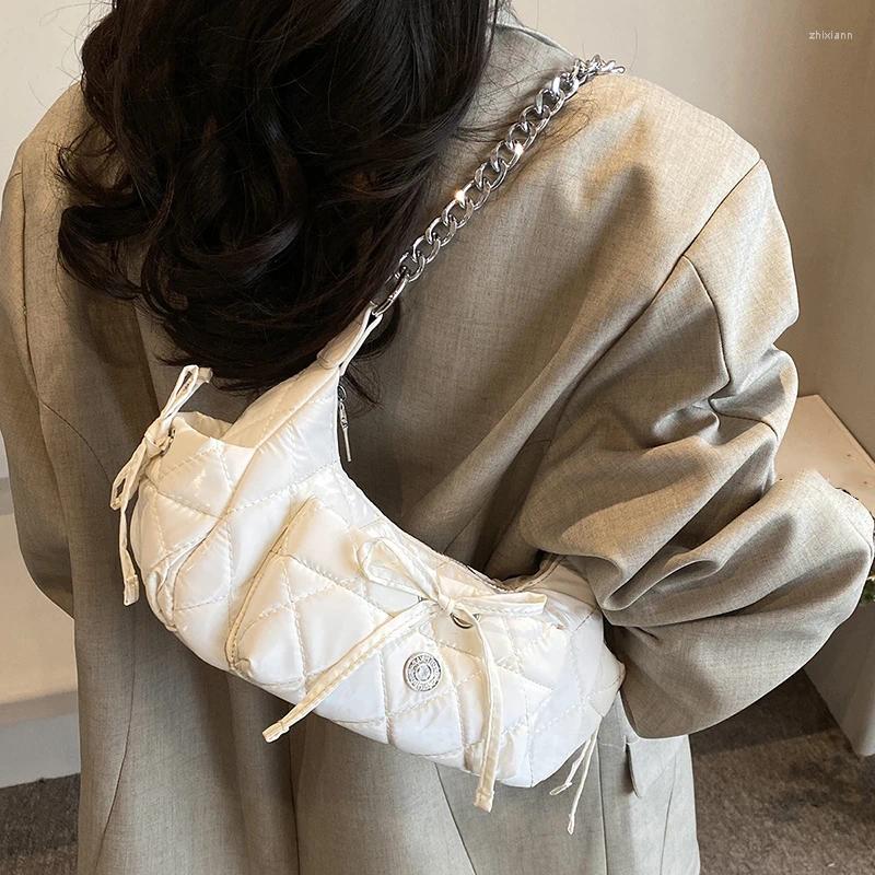 2025 NEW Drawstring Cute Bow Tie Design Underarm Bags For Women Y2K Korean Fashion Handbags And Purses Pu Leather Shoulder Bag zhanyishengli
