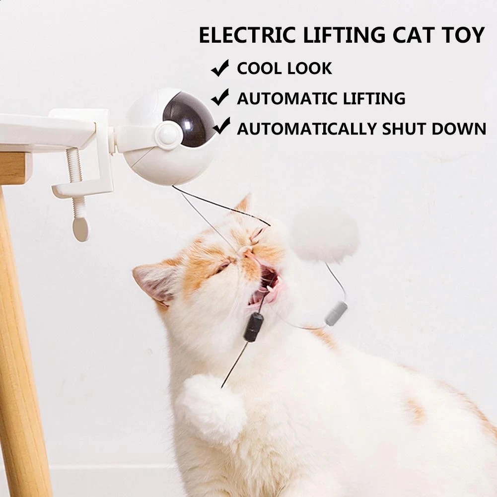 Electronic Motion YoYo Lifting Ball Electric Flutter Cat Teaser Rotating Interactive Puzzle Pet Toy 240724