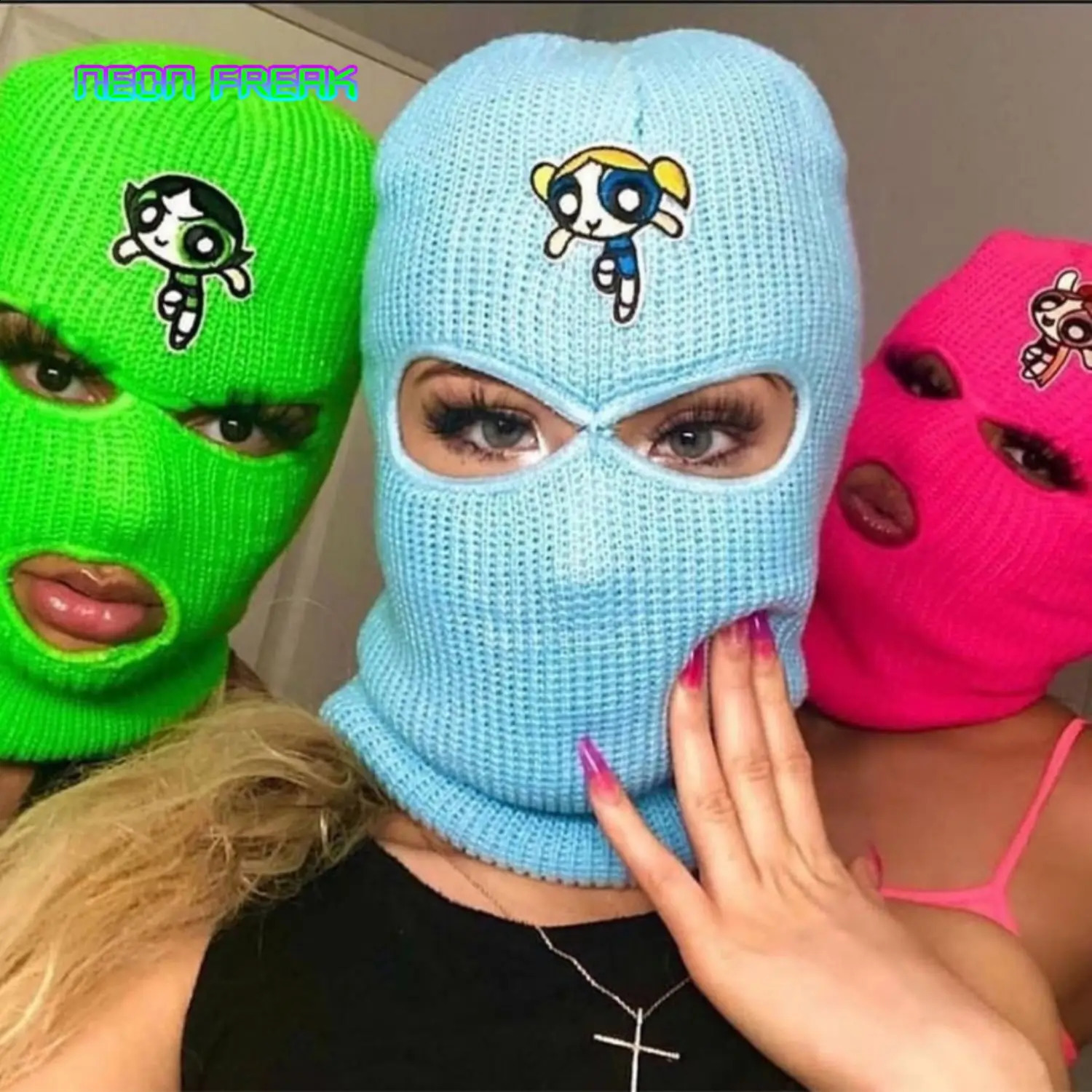 3 Holes Winter Balaclava Ski Mask Harajuku Y2k Pink Bunny Cat Hat Kawaii Full Face Mask Knitted Ski Snowboard Cap Hip Hop Beanie 240719