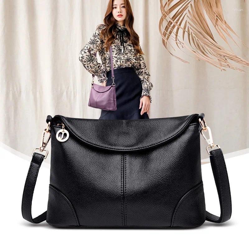 Shoulder Bags Women's 2024 Fashion Crossbody One Messenger Bag Cross Border Middle Aged Mom Soft Leather Small Square Purse