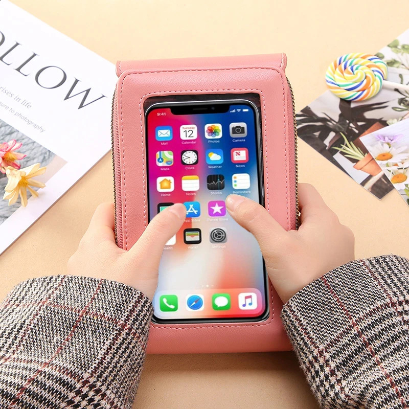 Fashion Girls Women Bags Soft Leather Wallets Touch Screen Smartphone Cell Phone Purse Crossbody Shoulder Strap Handbag for Lady 240725 - view 5