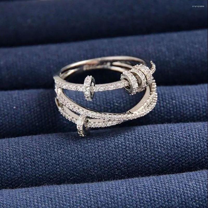 Band Rings s Desingers Ring Index Finger Female Fashion Personality Ins Trendy Niche Design Time To Run Internet Celebrity Elegant