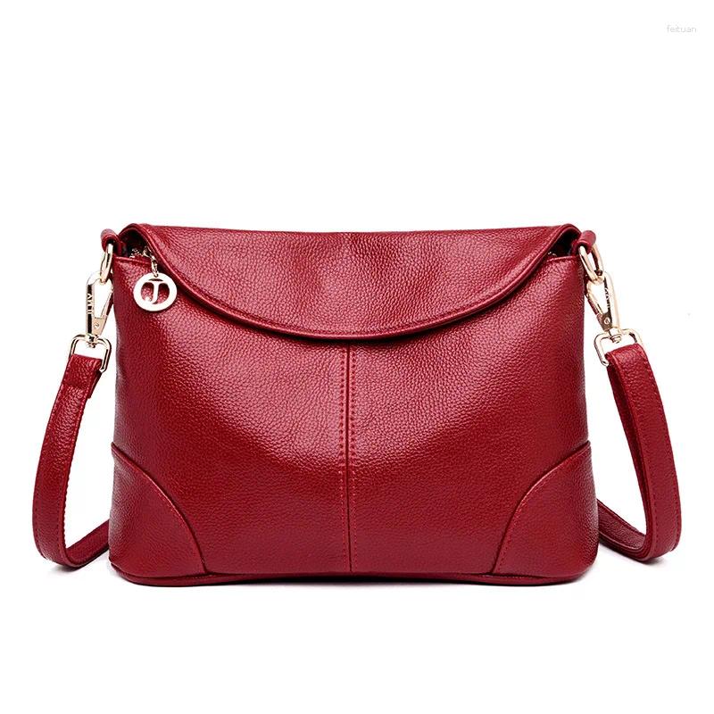 Shoulder Bags Women's 2024 Fashion Crossbody One Messenger Bag Cross Border Middle Aged Mom Soft Leather Small Square Purse