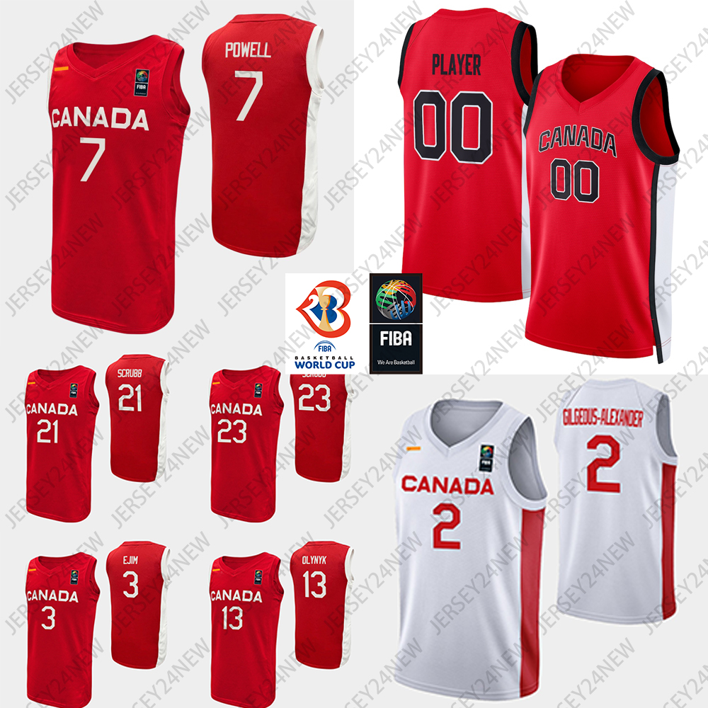 Canada Team Basketball Jersey Jamal Shai Gilgeous-Alexander Murray Andrew Wiggins RJ Barrett Kalif Young Thomas Kennedy Jackson Men Women Youth XS-4XL