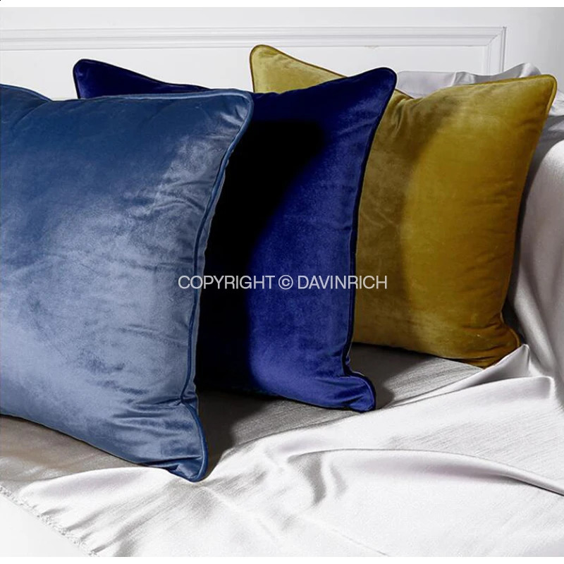 DAVINRICH Italian Velvet Throw Pillow Covers Soft Decorative Solid Square Cushion Pillow Case For Sofa Couch Bedroom Olive Green 240725 - view 4