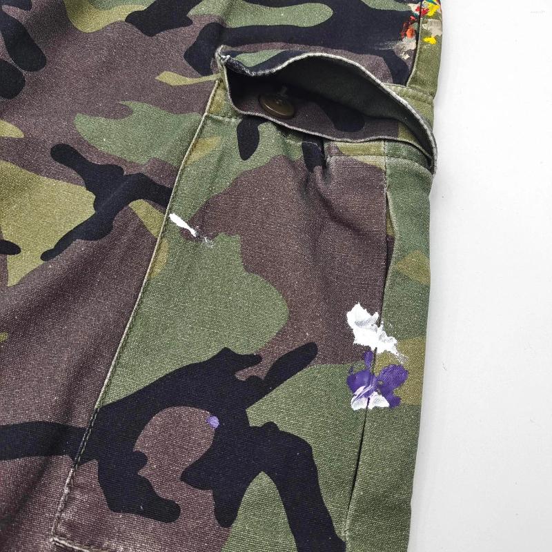 Men's Pants Designer Mens Splash Ink Camouflage Ing Overalls Casual Trousers Unisex High Quality