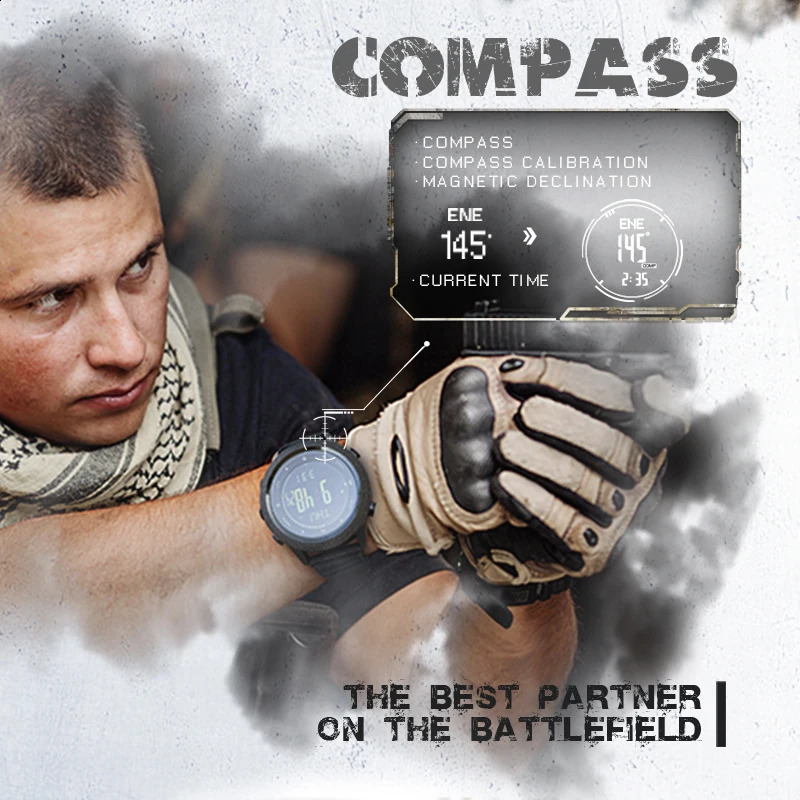 NORTH EDGE Smart Watch For Men Altimeter Barometer Thermometer Compass Military Digital Clock Outdoor Smartwatch Waterproof 50m 240716