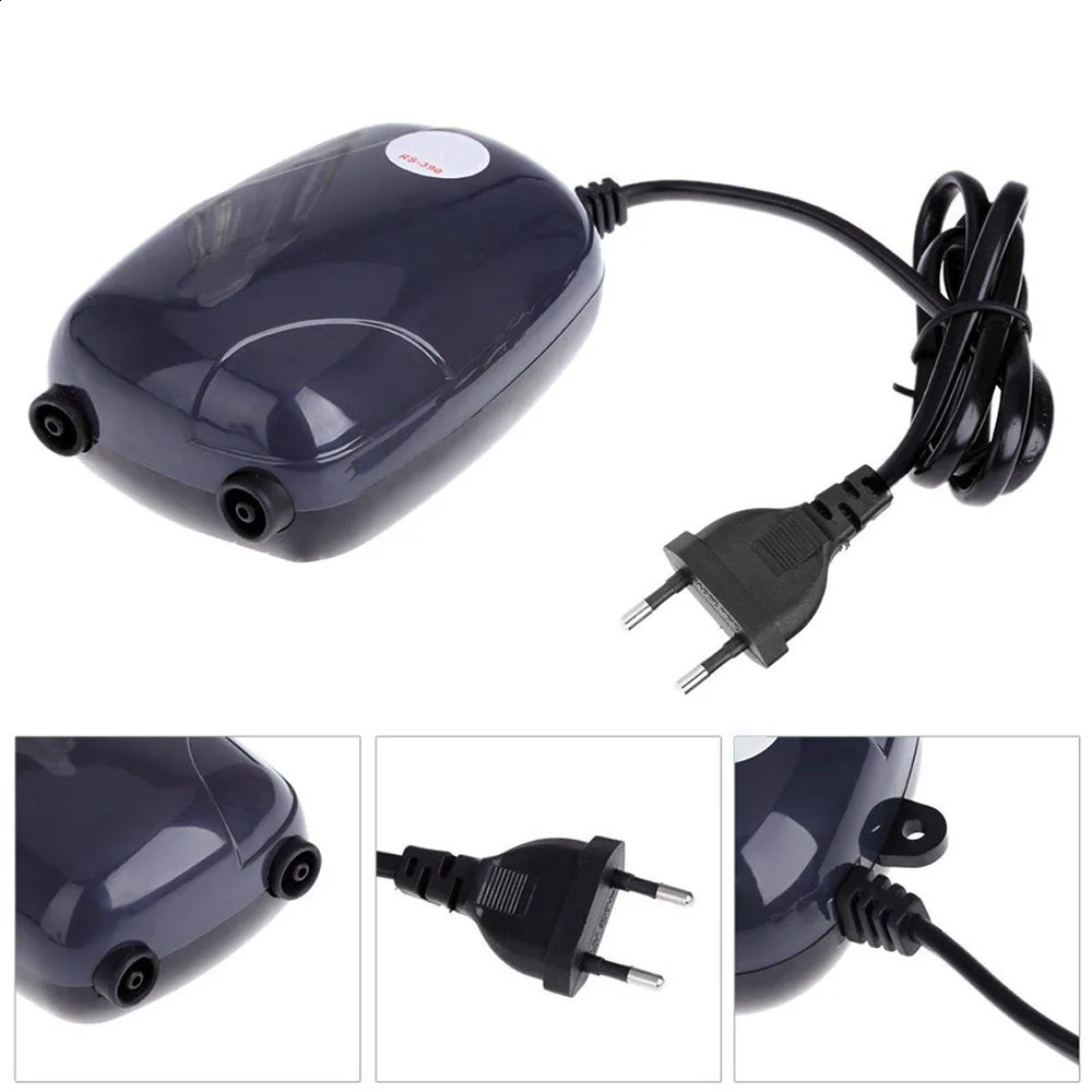 Aquarium Air Pump Fish Tank Mini Compressor Single Double Outlet with Check Tube Aquatic Accessories 220V 3W 5W 240724