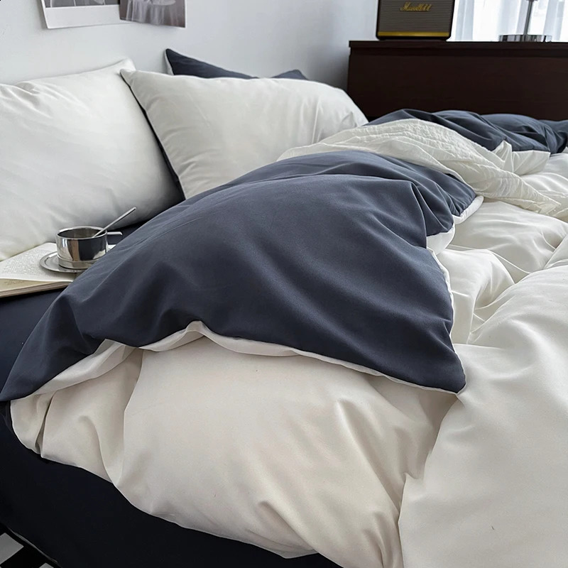 1pc Quilt Cover housse de couette 220x240 White Blue Color Duvet Cover Double Size funda nordica cama 150 Queen/King Bed Cover 240725