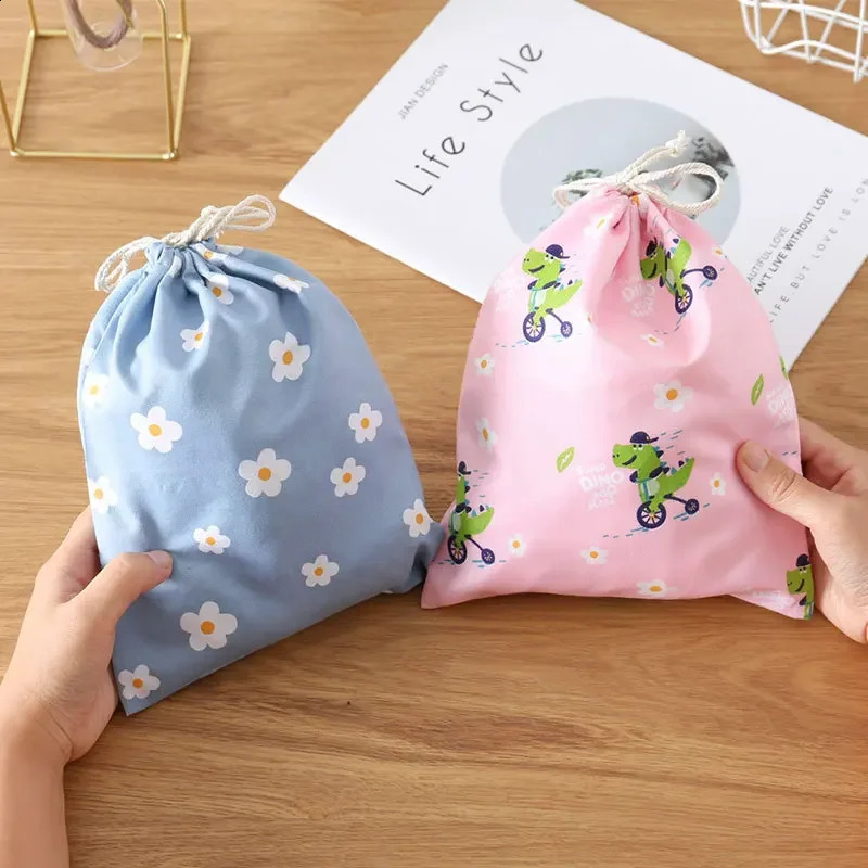 Comestic shopping makeup bag cute drawstring storage travel portable clothing bra organizer sock 240724Zl