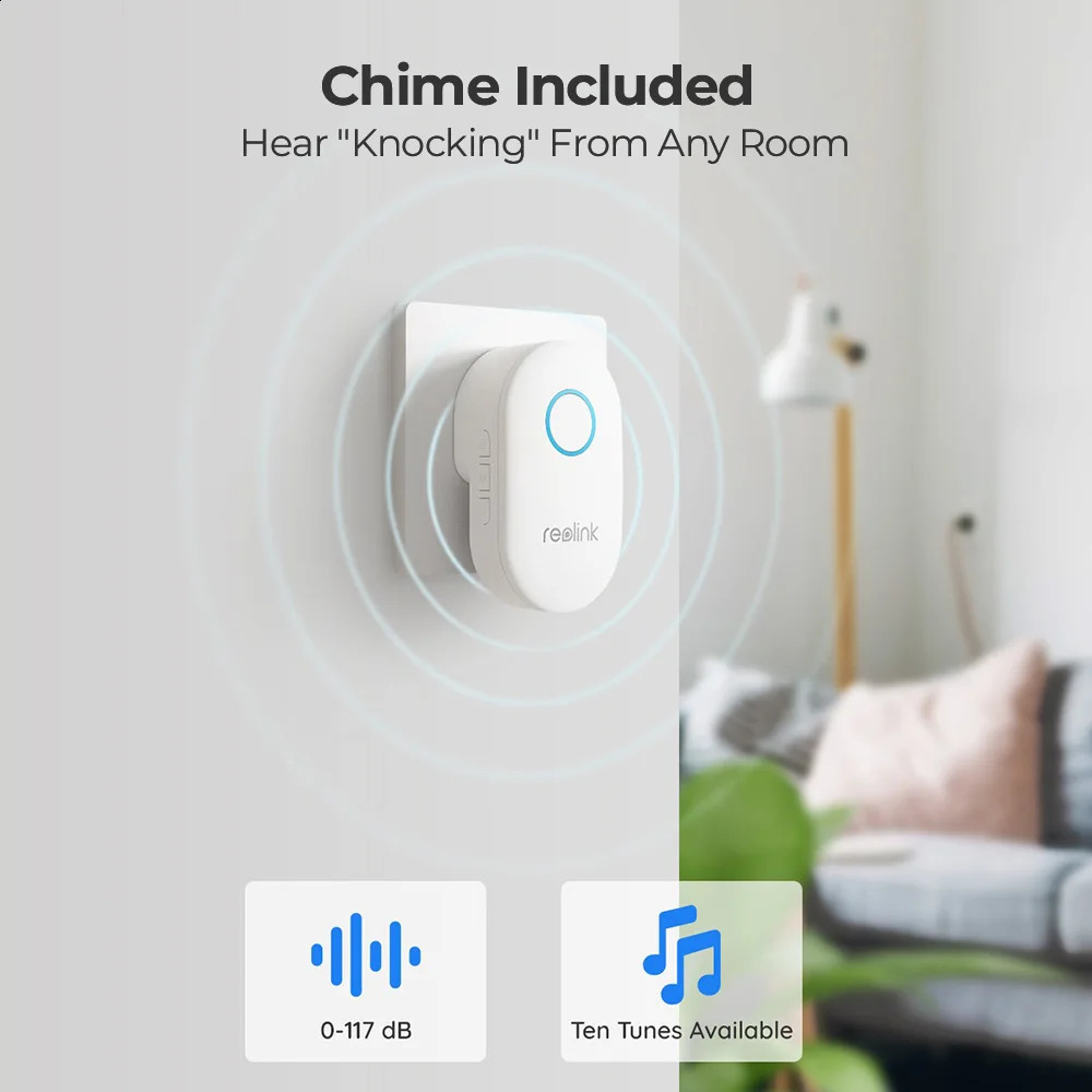 Reolink 2KVideo Doorbell WiFi and PoE Smart Outdoor Home Video Intercom Human Detection Wired Doorbell Supports Chime Alexa 240925