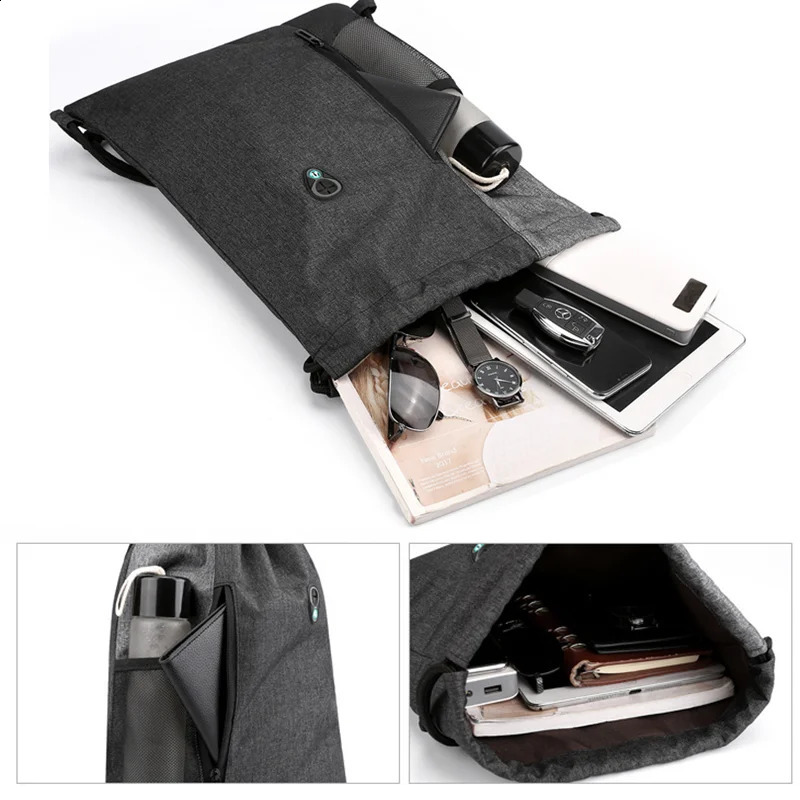 Lightweight drawstring backpack fashionable and casual unisex tied rope sports school travel beach bag 240724Zl