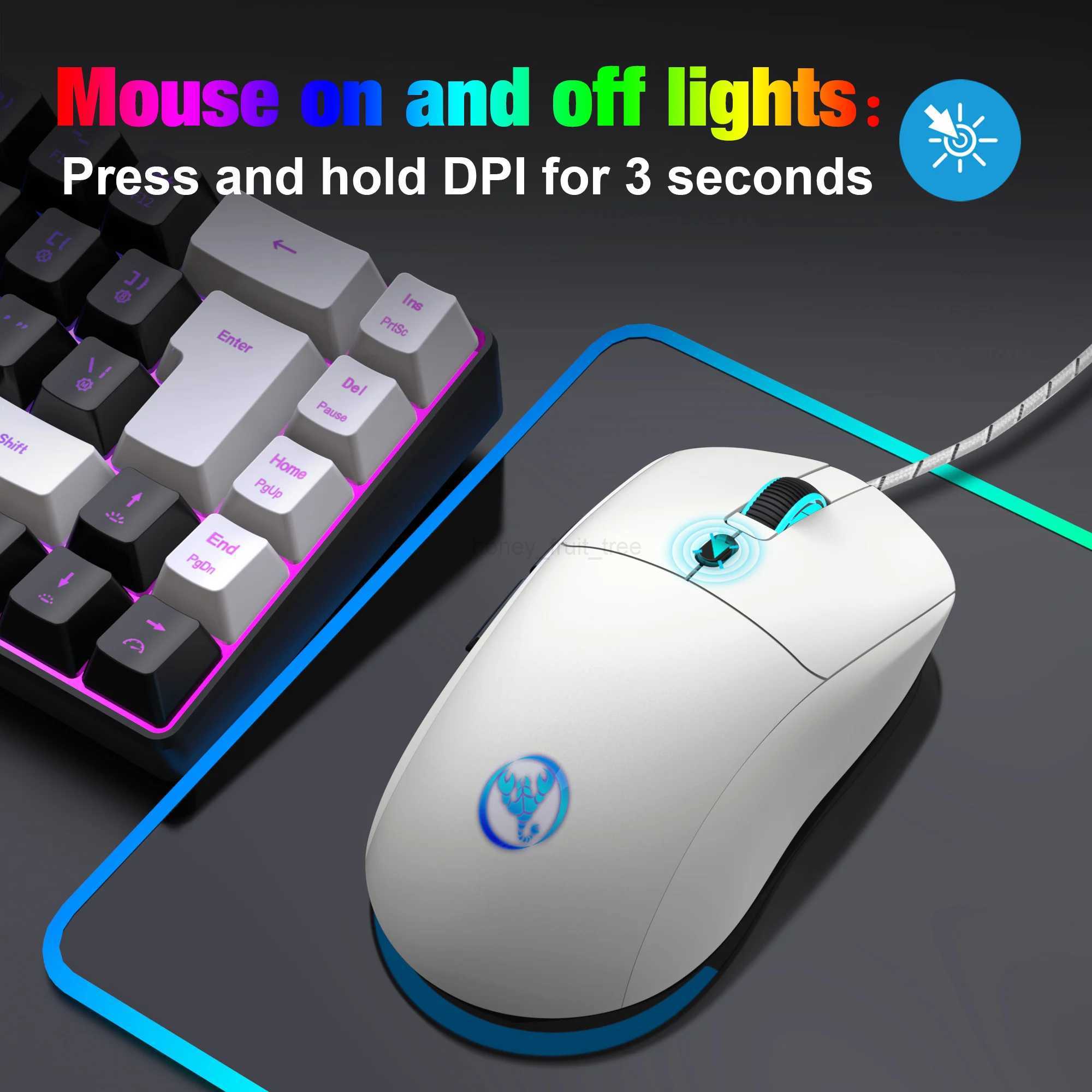6 Keys Wired Gaming Mouse Adjustable 3600dpi 7 Colors RGB Comfortable Mice for Home Office Laptop Computer GamerM240725 - view 7