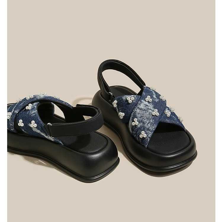 EVA Casual shoes High Heel for 2024 New Thick Sole Oblique Summer Beach Platform Shoes Designer Womens Sandals fashion slippers Comfortable and Soft 2