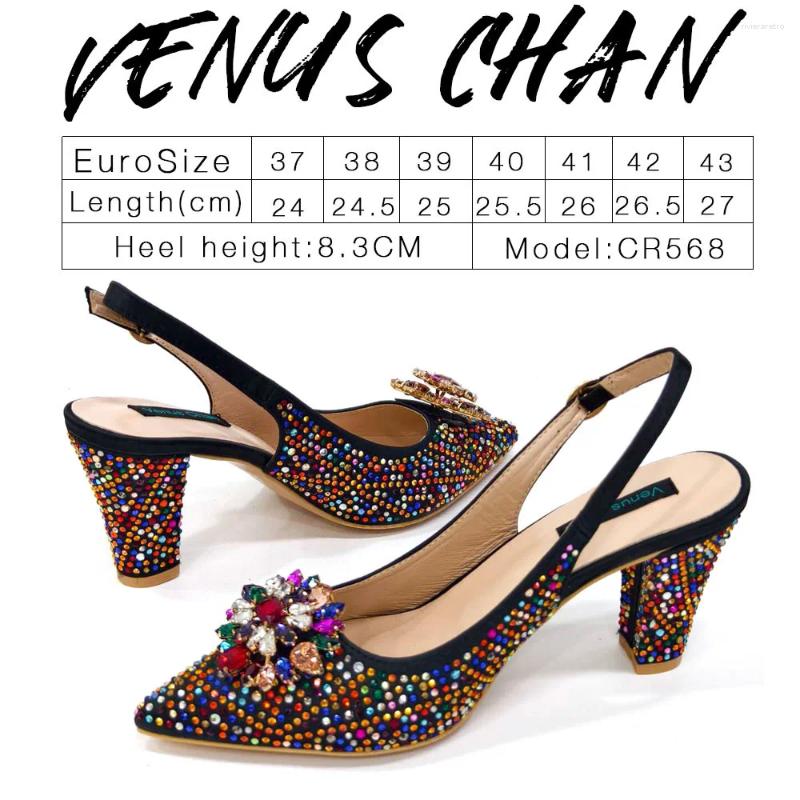 Dress Shoes Style Ladies And Bags Set Latest Italian Women Decorated With Rhie Heels