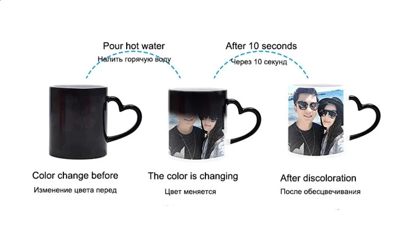 Custom Desin Personalized Magic Mug DIY Po Mugs Ceramic Coffee Cups Cute and Different Cups Couple Tea Cup 240725