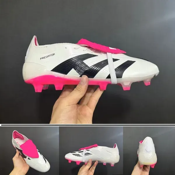 2025 Quality Football Boots 30th Anniversary 24 Tongue Fold Laceless Laces FG Mens Soccer Cleats Comfortable Training Leather Football Shoes kids36-46