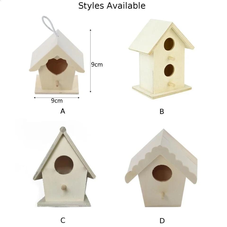 Birds Nest Garden Wooden Bird Cage Outdoor Hanging Bird House Box Garden Yard Decoration Pet Accessories Wooden Bird Cage 240724