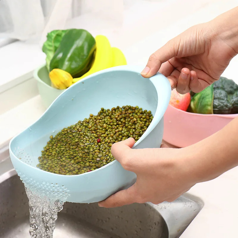 Rice Washing Filter Strainer Basket Colander Sieve Fruit Vegetable Bowl Drainer Cleaning Tools Home Kitchen Kit Kitchen Tools 240725