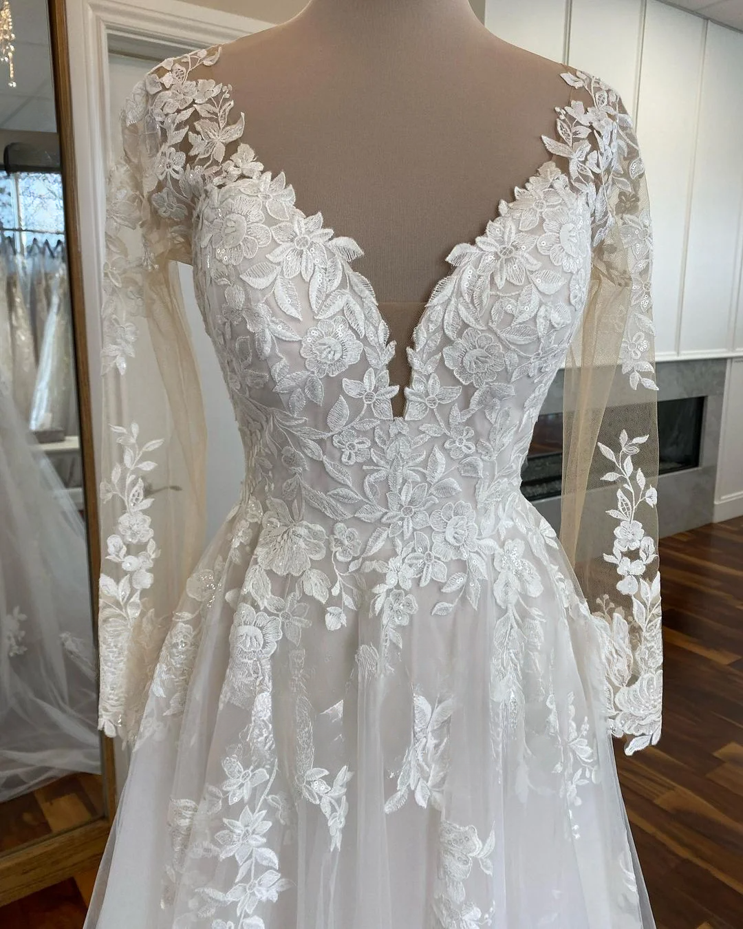 Fashion Wedding Dresses New Vestido De Noiva Long Sleeves Chapel Train Gelik Dubai Bridal Engagement Robe Mariee