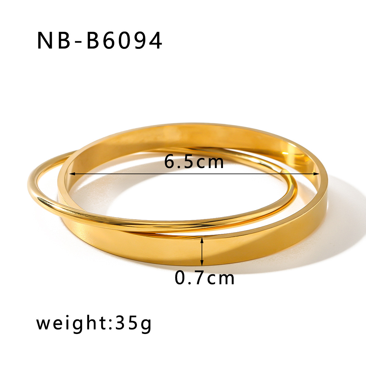 2024 Simple Fashion Ins Top Sell Double Bangles Vintage Jewelry Stainless steel 18K Gold Fill High Quality Party Women Irregular Smooth OL Bracelet Fo