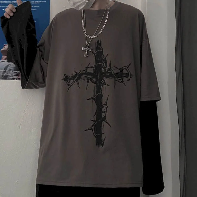 Men T Shirts autumn men Clothes anime casual Long Sleeved Oversized Y2K T-Shirt Harajuku Streetwear Academia Hip Hop tee tops 240812