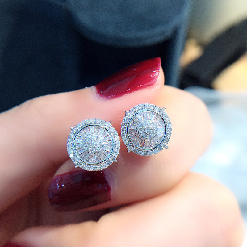 Sparkg Sterg Sier Princess Cut Cubic Zirconia Wedding Stud Earrings for Women