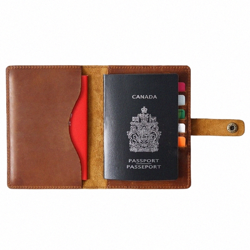 genuine Leather Travel Passport Cover Luxury Crazy Horse Leather Passport Holder Wallet Travel Accories Card Holder p7iq#