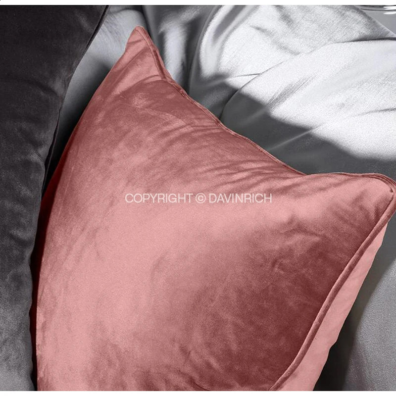 DAVINRICH Italian Velvet Throw Pillow Covers Soft Decorative Solid Square Cushion Pillow Case For Sofa Couch Bedroom Olive Green 240725 - view 6