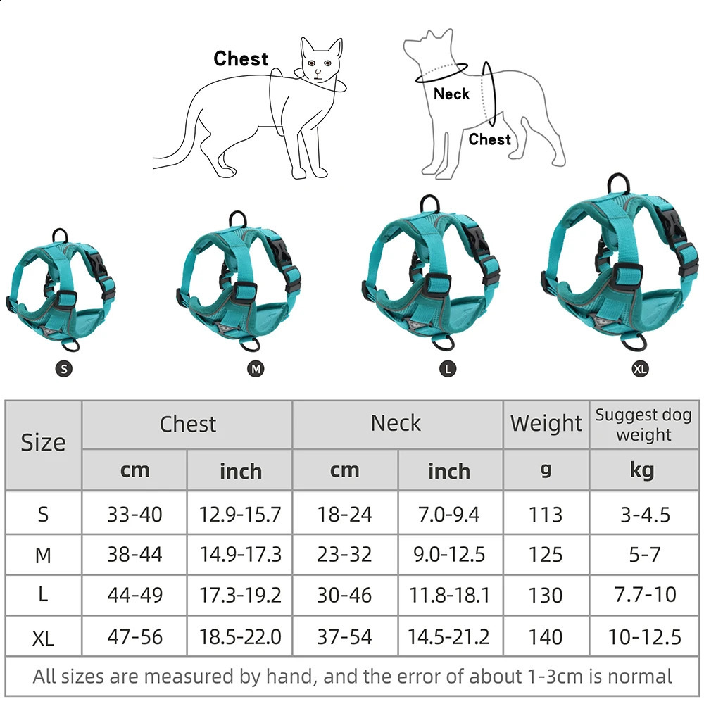 Dog Harness Puppy Cat No Pull Breathable Mesh Reflective Saddle For Small Medium Dogs Cats Adjustable Pug Pet Supplies 240724