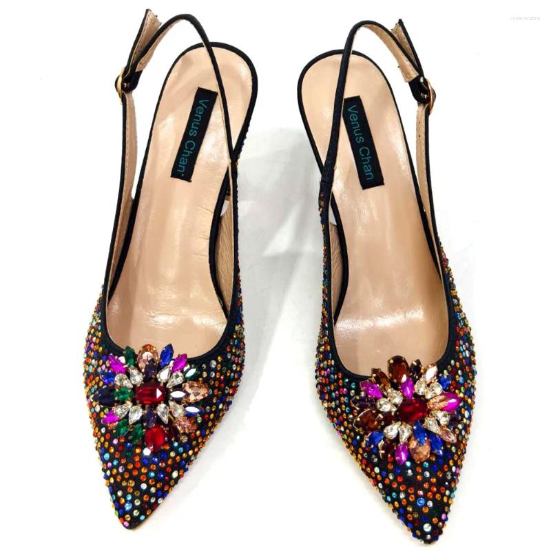 Dress Shoes Style Ladies And Bags Set Latest Italian Women Decorated With Rhie Heels