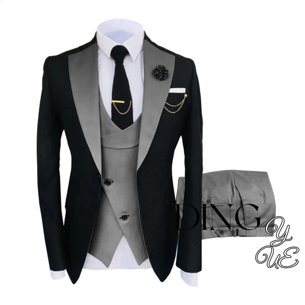 Classic Burgundy Slim Fit Custom Made Mens Suits Wedding For Groom Tuxedos 3 Pieces Groomsmen Man 240807