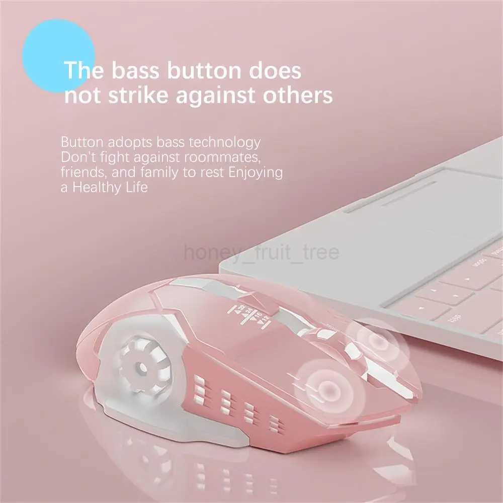 Wireless Silent Mute Gaming Mouse 1600 DPI Optical LED Backlit USB Rechargeable Mice 6 Buttons Design For PC LaptopM240725