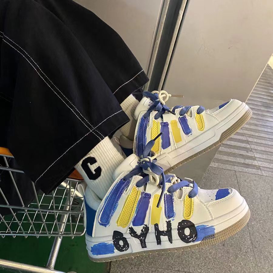 Designer In Black White Creative Graffiti Sports Board Shoes For Men And Women