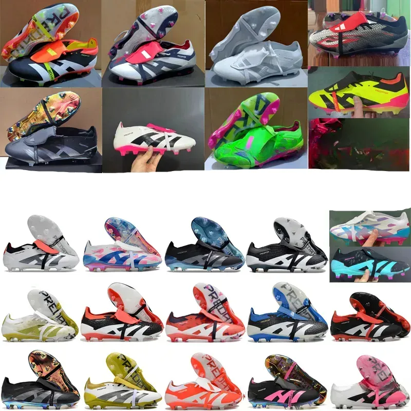 2025 Quality Football Boots 30th Anniversary 24 Tongue Fold Laceless Laces FG Mens Soccer Cleats Comfortable Training Leather Football Shoes kids36-46
