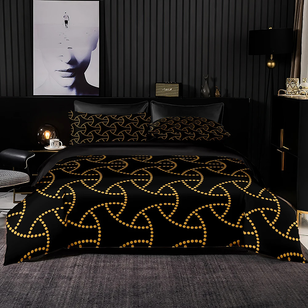 Minimalist Style Bedding Set Duvet Cover 240x220 With Pillowcase Black 200x200 Quilt Twin Queen King Size Bed Sheet 240724