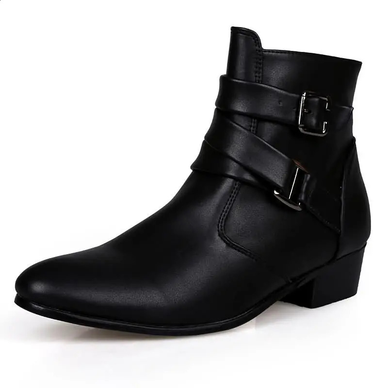 Men Boots Winter Leather Short Boot British Style Shoes Flat Heel Work Boot Motorcycle Short Boots Casual Ankle Shoes sdc3 240718