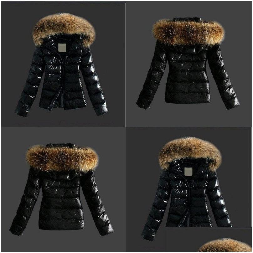 Womens Trench Coats Winter Jacket Pu Leather Women Hooded Long Sleeve Solid Slim Thick Warm Black Coat Outerwear Drop Delivery Apparel Dh5Zi