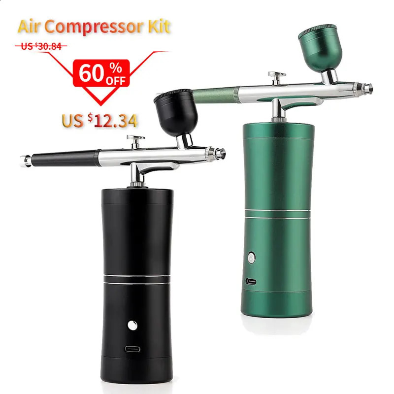 0.3mm Nozzle Single Action Airbrush with Compressor Kit Air-Brush Paint Spray Gun for Cake Make-up Nail Tools Set 240716